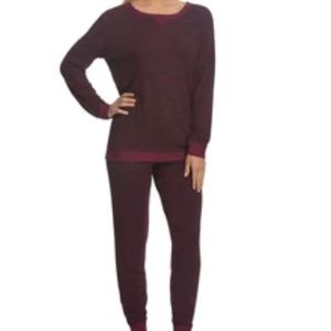 Felina Women's 2 Piece Set French Terry Crewneck and Drawstring Jogger Dark